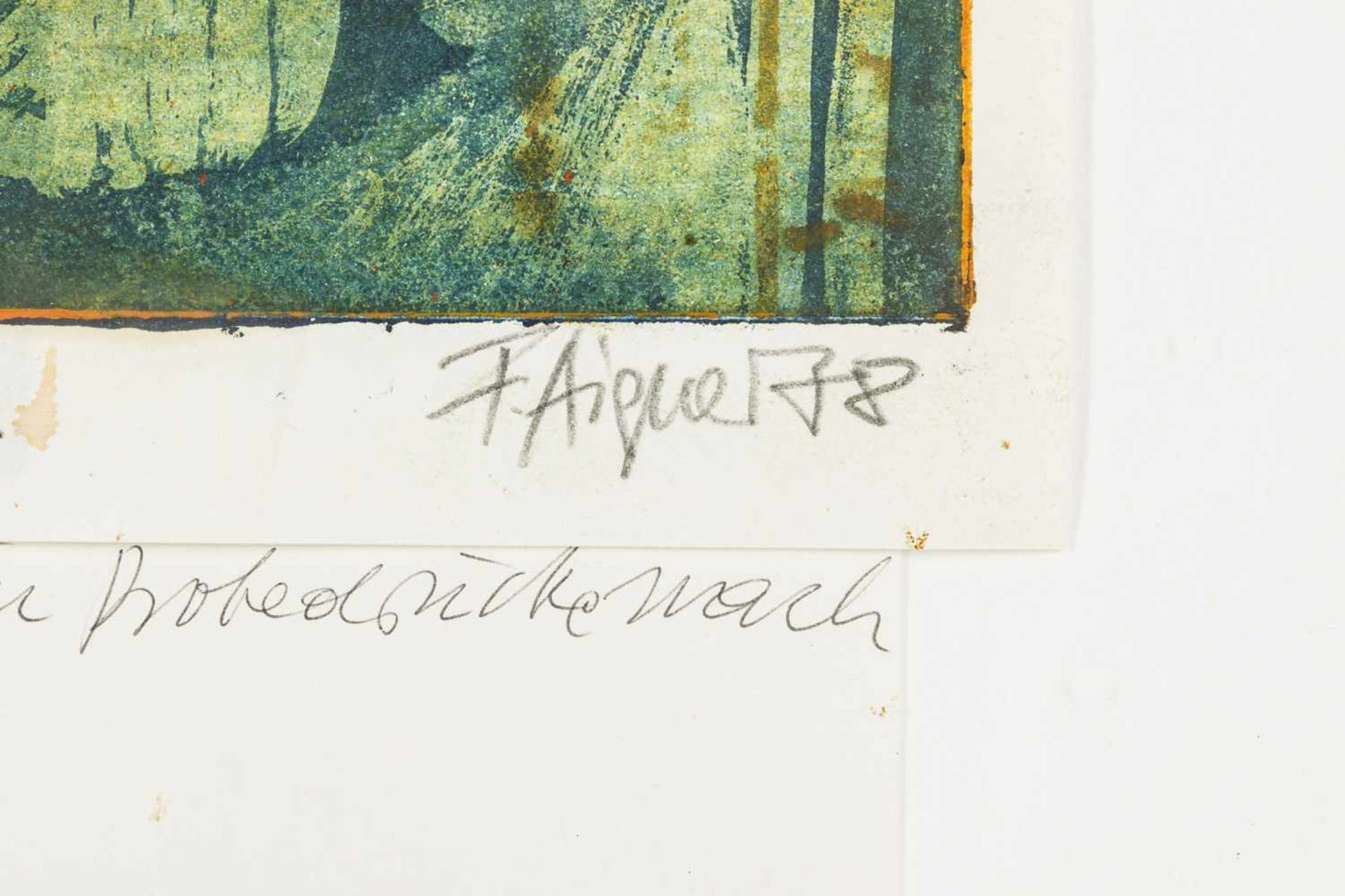 Aigner, FritzDer Traum,1978Color aquatint etching in two copper plates (last proof / misprint) - Bild 4 aus 5