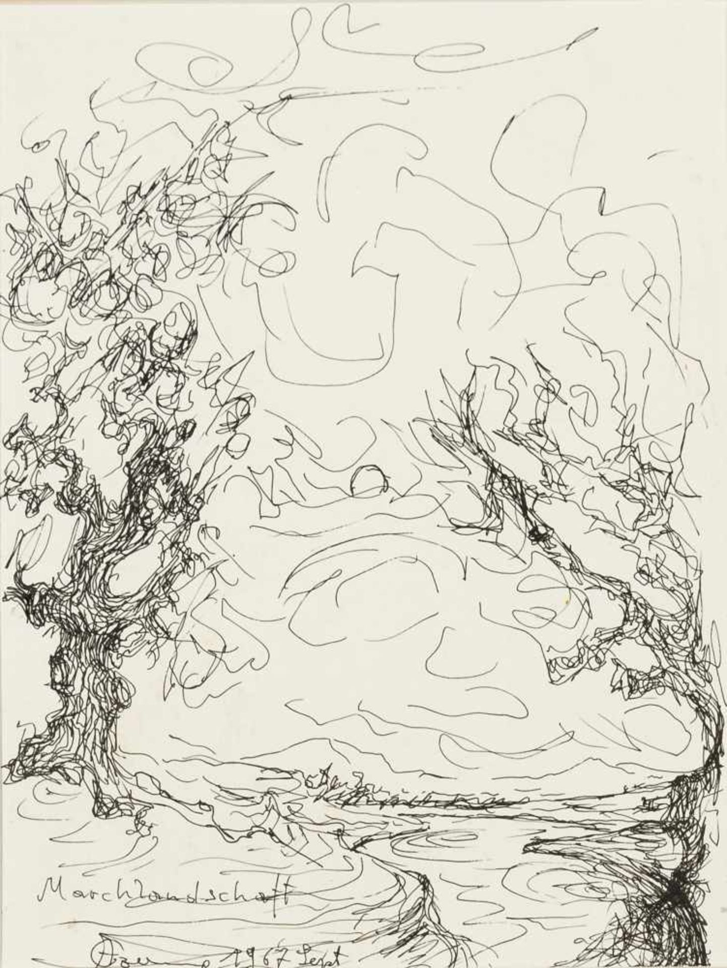 Czerny, AlfredFour Ink Drawings: Untitled, 1967 / Travel Impression, 1978 / March Landscape, - Bild 9 aus 12