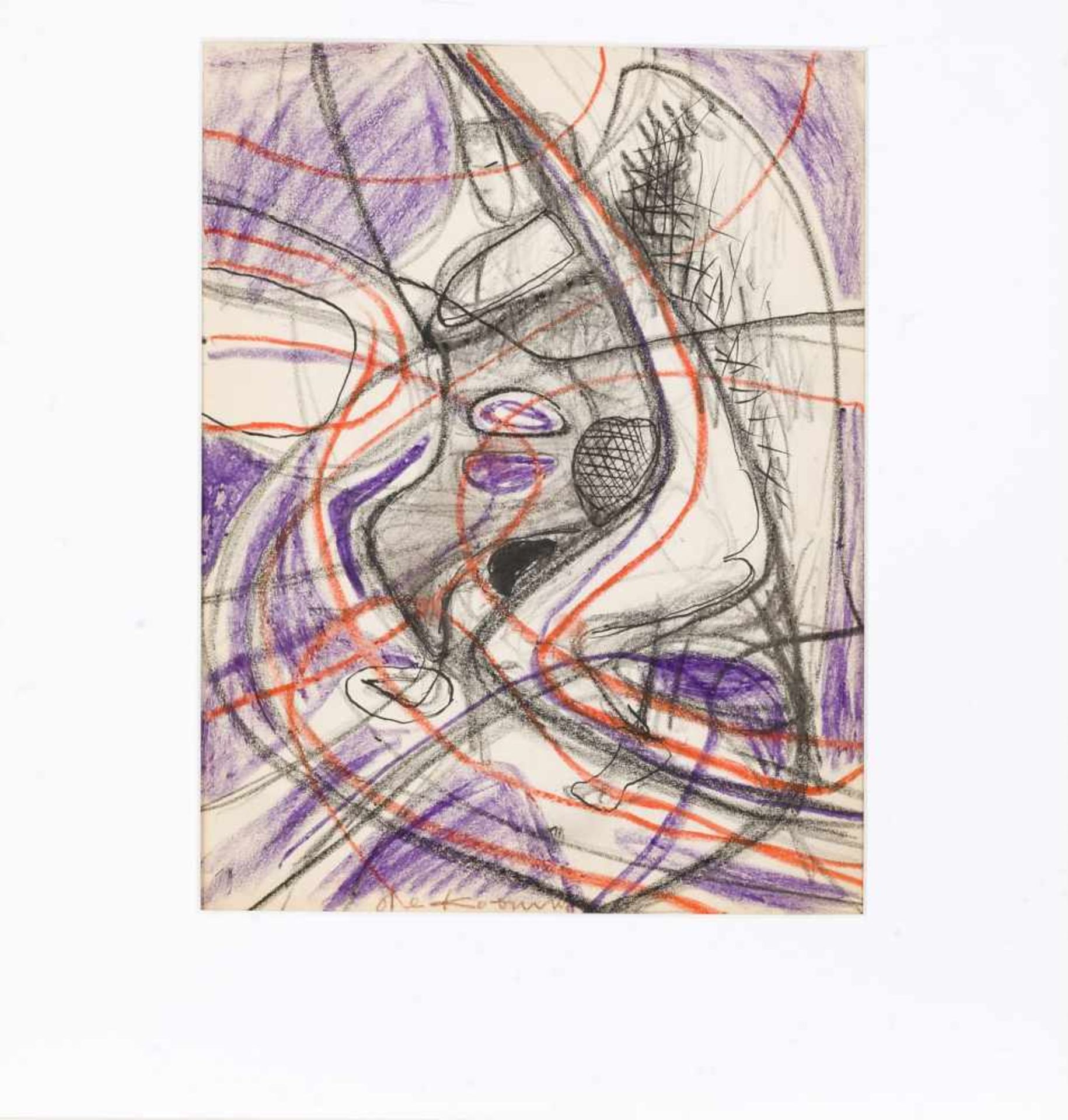 De Kooning, Willem Angel Ink and oil pastels on paper signed at the bottom , in the center 10,6 x - Bild 5 aus 5