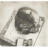 Aigner, Fritz Skull, 1955 Dry point etching on copper plaque Lower right signed and dated, lower