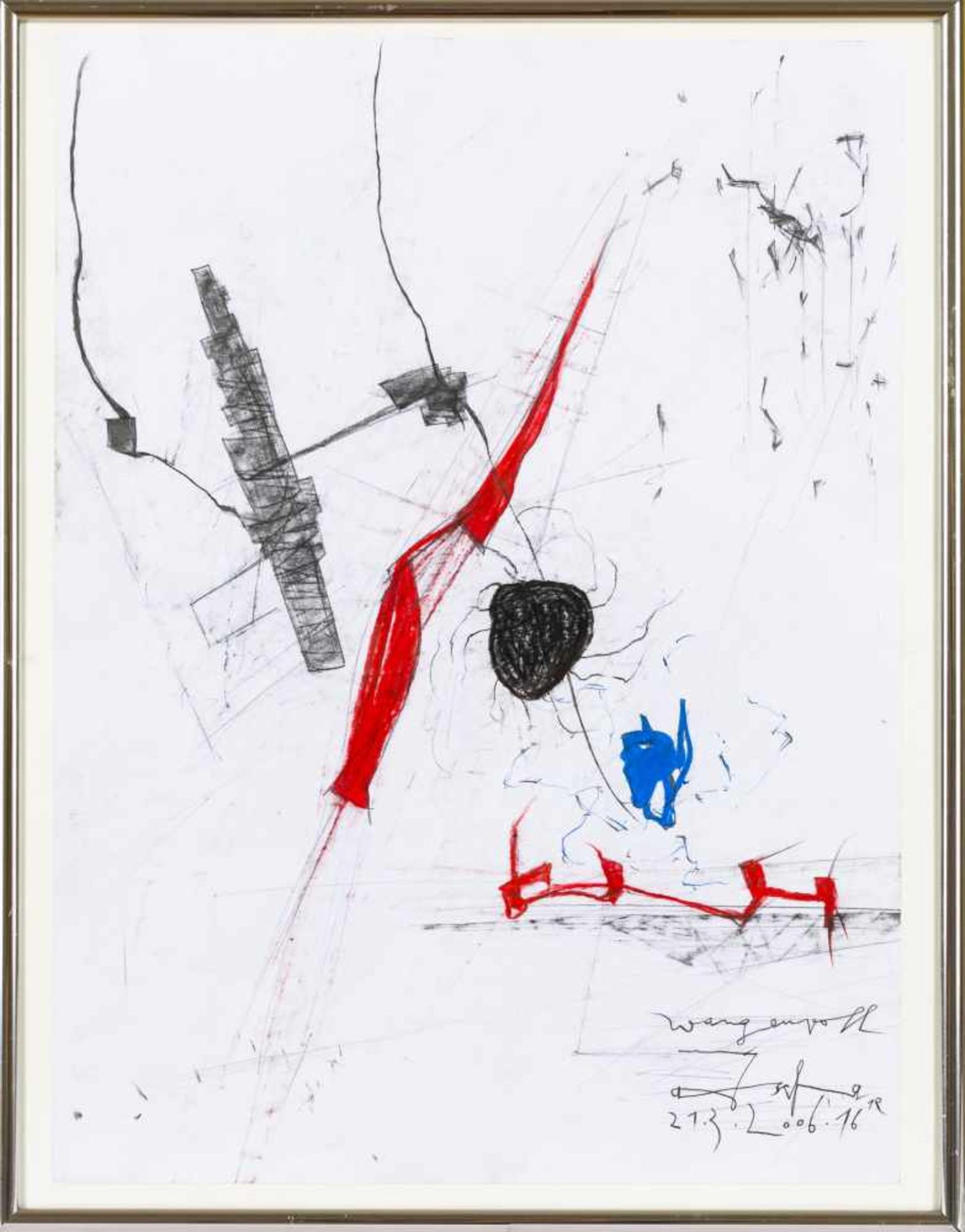 Jascha, Hans Full cheeks, 21.03..2006 Graphite and pencil colors on paper Lower right signed , dated - Bild 2 aus 4