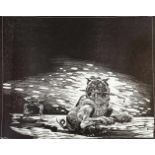 Aigner, Fritz The Critical Dog, 1970 Linocut Lower right signed, lower left numbered: 66/99 19,7 x