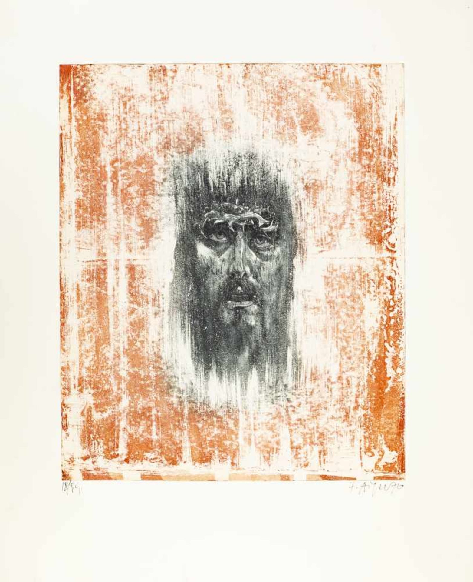 Aigner, FritzCycle Ecce Homo, 1970Aquatint etching with colored plaque in redEach of them signed and - Bild 15 aus 24