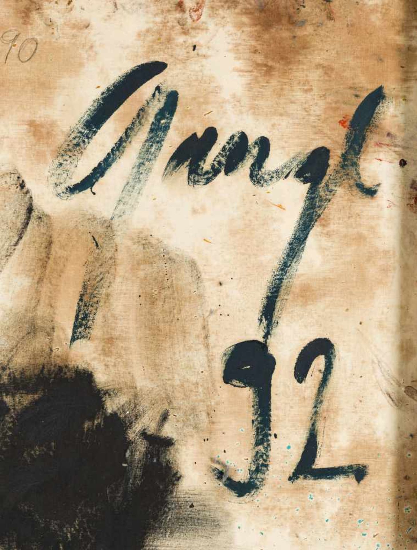Gangl, HaraldUntitled, 1992Oil on canvasVerso signed and dated41,3 x 35,4Gangl, HaraldOhne Titel, - Bild 2 aus 3