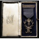 High Constable of Holyrood House silver medal engraved on top bar "Major J. Cruickshank, T.D.,