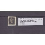 GB - 1840 Penny Intense Black Plate 1b (S-G) four tight to good margins, tied to small piece by