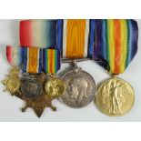 1915 Star Trio to 2241 Pte E J Ayden RAMC, with miniatures (3+3)