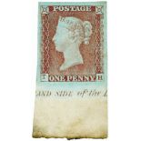 GB - 1841 Penny Red Plate 72 (T-H) mounted mint, good gum. Four very large margins. From bottom of