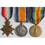 1915 Star Trio to 1407 Pte E E Willmott North Somerset Yeomanry. (3)