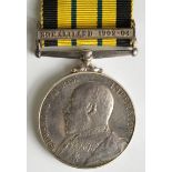 Africa General Service Medal EDVII with Somaliland 1902-04 clasp, (4103 Pte R Minter Norfolk Regt