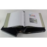 GB - Davo / SG Hingeless Albums with slipcases, volumes 1 to 4, very few stamps, approx £100 FV plus