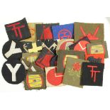 Cloth Formation Sign Badges: British Army WW2 Infantry Divisions cloth formation sign badges in