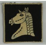 Cloth Badge: 20th Armoured Brigade WW2 printed cloth formation sign badge in excellent worn