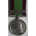 Afghanistan Medal 1881 with Ali Musjid clasp, named 1831 Pte S Harman 1/17th Regt. Notes: Born