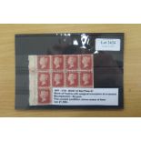 GB - 1857 C10 SG40 Penny Red Plate 67, block of Twelve with marginal inscription & Ornament. Mounted