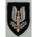 Cloth Badge: S.A.S. - Special Air Service Malayan Period OR's embroidered felt beret badge (