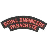 Cloth Badge: Royal Engineers / Parachute WW2 embroidered felt shoulder title badge.