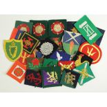 Cloth Formation Sign Badges: British Army WW2 embroidered and printed cloth formation sign badges in