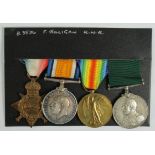 1915 Star Trio (B.3536 F Gilligan SMN RNR), and Royal Naval Reserve LSM GV (D.3109 F Gilligan LDG