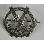 Sweetheart badge, silver, The Kings Liverpool Scottish, marked TLM Sterling.