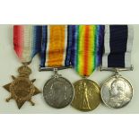 1915 trio with ERVII Naval long service medal to Ply 4659 Sgt F H Aldous RMLI served on HMS Majestic