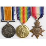 1915 Star Trio to 23276 Pte T Jenkins Yorks L.I. Lived Splott, Cardiff. (3)