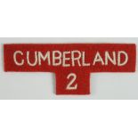 Cloth Badge: Cumberland/2 - (2nd Cumberland(Carlisle City)Battalion) embroidered felt Home Guard 2nd