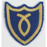 Cloth Badge: 72nd Independent Infantry Brigade 2nd Pattern WW2 embroidered felt formation sign badge