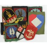 Cloth Badges: Dutch Army WW2 and later cloth formation sign badges in excellent condition. - (11