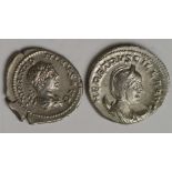 Elagabalus silver denarius, Rome Mint 219 A.D., reverse:- Felicitas standing with long caduceus