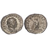 Caracalla silver antoninianus [double-denarius], Rome Mint 215 A.D., reverse:- Sarapis standing