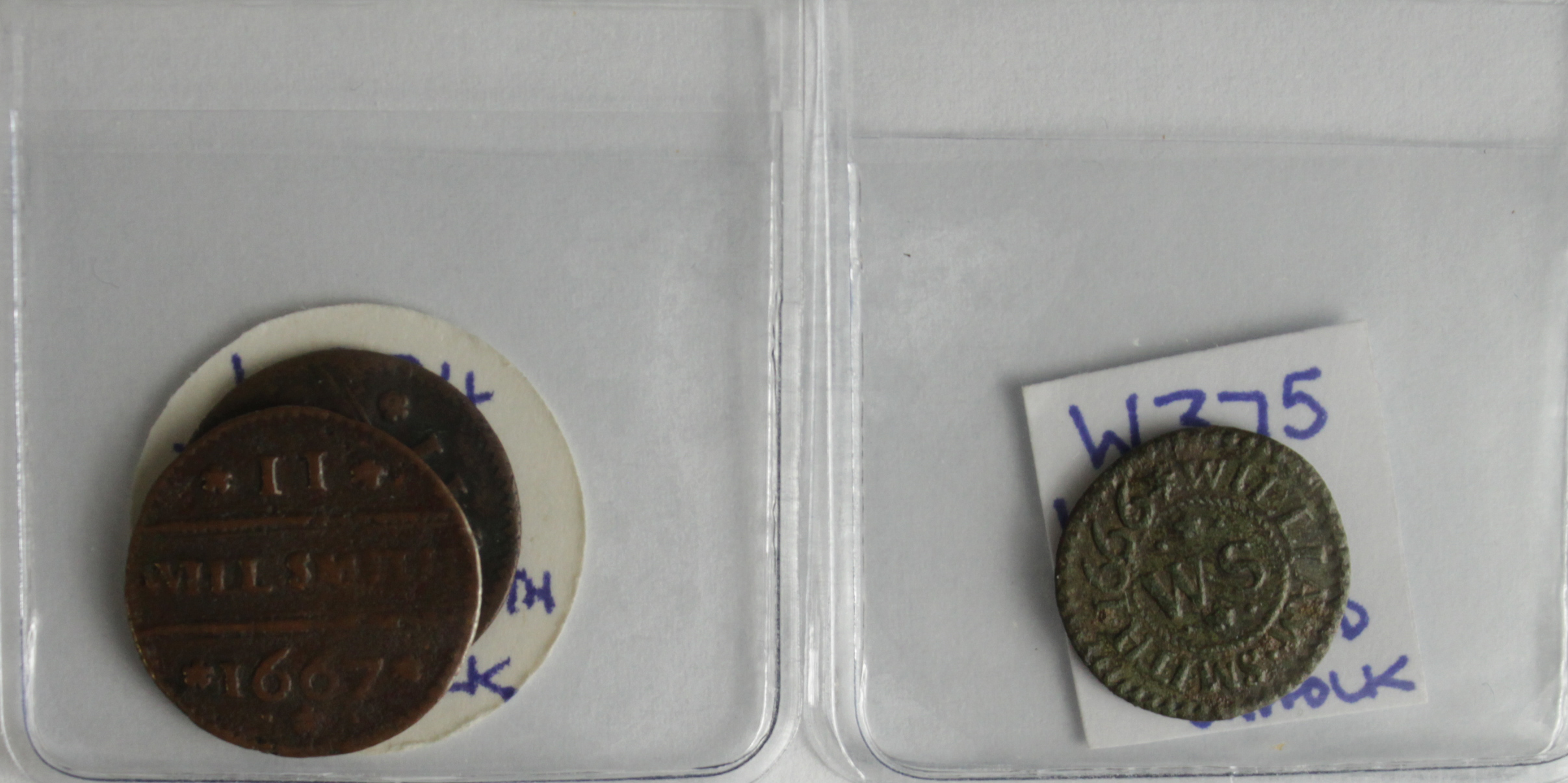 Tokens, 17thC Suffolk, Yoxford (3): Will Smith Halfpenny 1667, 'WOLLEN DRAPER', Suffolk No. 374,