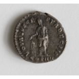 Antoninus Pius silver denarius, Rome Mint 158-159 A.D., reverse:- Antoninus, togate, standing