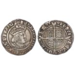 Henry VIII silver groat, Second Coinage 1526-1544 mm. Rose, Canterbury Mint, Laker Bust D, bust with