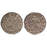 Aethelred II silver penny, Second Hand Issue, Spink 1146, obverse:- +AEDELRAED REX ANGLOX [Both '