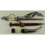 Copy German SA and Luftwaffe daggers, and a Persian Dagger (3)