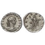 Aurelian 270-273 A.D.. billon antoninianus, obverse:- Radiate, draped and cuirassed bust right,