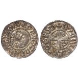 Aethelred II silver penny, Crux Issue, Spink 1148, obverse reads:- +AEDELRAED REX ANGLOX [Both 'AE's