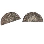 Edward the Martyr silver cut halfpenny, Spink 1142, obverse reads:- +EAD[ ]ANGLOX ['NG' ligulate],