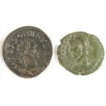Probus billon antoninianus, Lugdunum Mint 277 A.D., reverse:- Mars advancing right, with spear and