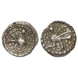 Anglo-Saxon silver sceat, Secondary Phase c.710-c.760, East Anglian, Series Q variety IV, Spink 811,