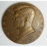 Bronze medallion for the Inauguration of John F. Kennedy of c.77mm. signed on truncation Gilroy