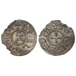 Aethelstan I King of East Anglia, silver penny, A, bar above Alpha / Plain cross, no pellets in