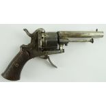 Belgium 19th century pin fire pocket revolver with Liege proof mark nice clean gun with some