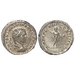 Caracalla silver antoninianus [double-denarius], Rome Mint 216 A.D., reverse:- Sol standing