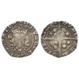 Edward IV silver penny of Durham of Bishop Booth, 'V' on breast and on reverse under CIVI, crosses