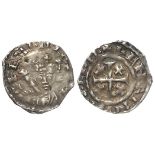Henry II silver penny, Cross-Crosslets or 'Tealby' Issue, Type B1 obverse reads:- hENRI REX AN,