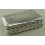 Life Saving related silver snuff box - top reads "Presented to Wm. P. Brown for 22 years, Honorary