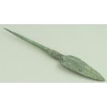 Ancient Greek archaic circa 1600-1000 B.C. bronze spearhead 130mm