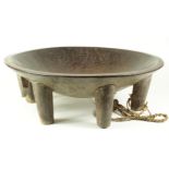 Scarce Fijian six legged cava bowl, diameter 63.5cm, height 21cm approx. approx.